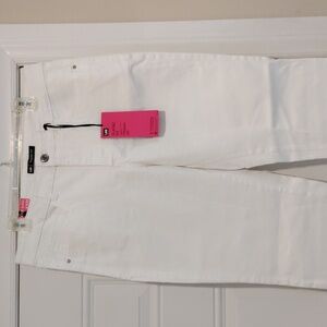 Ladies 14 Medium Lee Straight Leg Classic Fit White Jeans